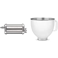 Kitchenaid Rodillo Liso para Pasta + Cuenco Metálico- 4.7 Litros- Blanco